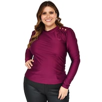 Blusa de Satín ROMAN FASHION 1802 color Vino Tallas Extras