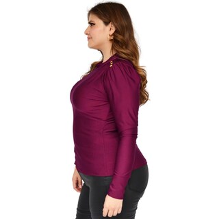 Foto 2 | Foto 2 | Blusa de Satín ROMAN FASHION 1802 color Vino Tallas Extras