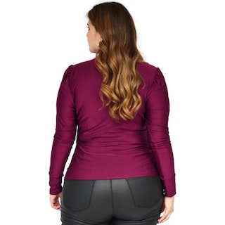 Foto 3 | Foto 3 | Blusa de Satín ROMAN FASHION 1802 color Vino Tallas Extras