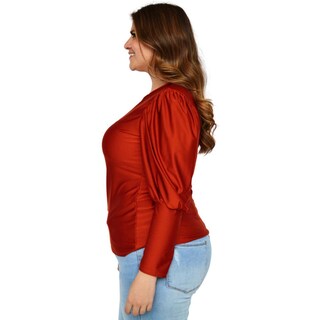 Foto 2 | Foto 2 | Blusa Roman Fashion color Naranja de Puño Cerrado