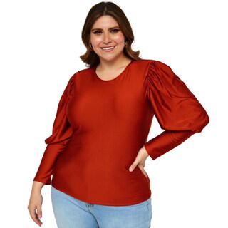 Foto 4 | Foto 4 | Blusa Roman Fashion color Naranja de Puño Cerrado