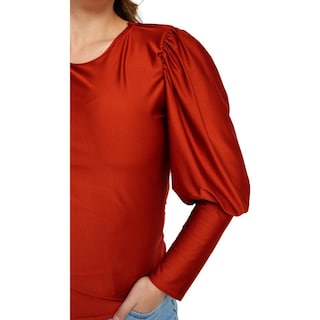Foto 5 | Foto 5 | Blusa Roman Fashion color Naranja de Puño Cerrado