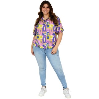 Foto 5 | Foto 5 | Blusa Roman Fashion Tallas Extras 2025 color Púrpura