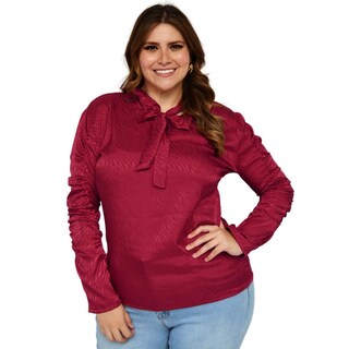 Foto 4 | Foto 4 | Blusa Formal ROMAN FASHION 1803 color Vino Tallas Extras