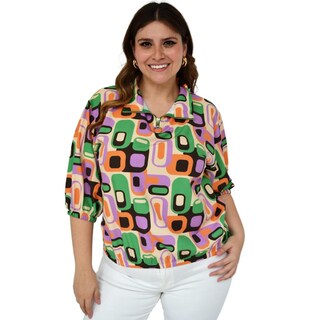 Foto 1 | Foto 1 | Blusa Roman Fashion Tallas Extras 2025 color Naranja