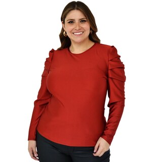 Foto 1 | Foto 1 | Blusa de Manga Farol ROMAN FASHION 1800 color Rojo Tallas Extras