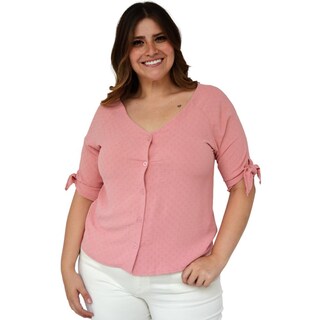 Foto 1 | Foto 1 | Blusa para Dama Roman Fashion cuello V 7375 color Rosa