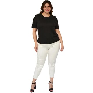 Foto 5 | Foto 5 | Blusa para Dama Roman Fashion Talla Extra 3022-C color Negro