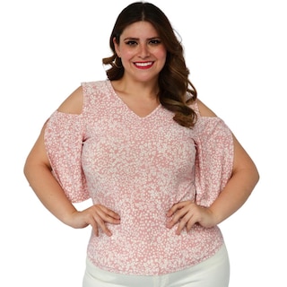 Foto 1 | Foto 1 | Blusa para Dama Roman Fashion Talla Extra color Rosa
