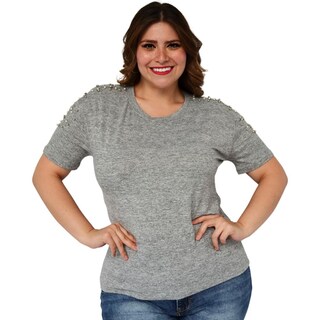 Foto 1 | Foto 1 | Blusa para Dama Roman Fashion Talla Extra3022-C color Gris