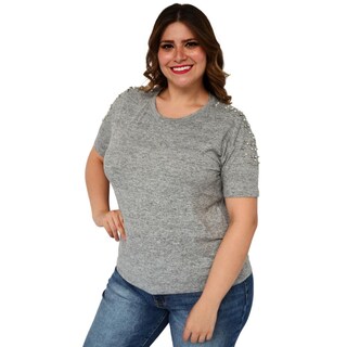 Foto 2 | Foto 2 | Blusa para Dama Roman Fashion Talla Extra3022-C color Gris