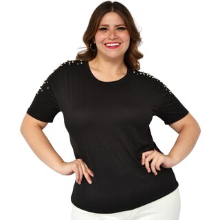 Foto 1 | Foto 1 | Blusa para Dama Roman Fashion Talla Extra 3022-C color Negro