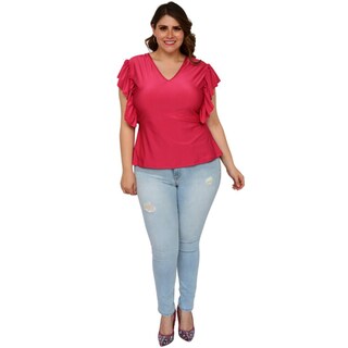 Foto 5 | Foto 5 | Blusa con Stretch Roman Fashion 1778 color Rosa Tallas Extra