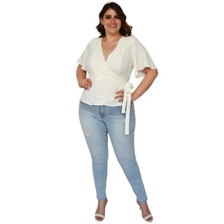 Foto 5 | Foto 5 | Blusa de Manga Amplia Roman Fashion 0416 color Blanco Talla Extra