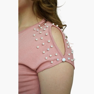 Foto 3 | Foto 3 | Blusa ROMAN FASHION 2022 color Rosa Tejida con Perlas Talla Extra