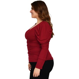 Foto 2 | Foto 2 | Blusa Casual ROMAN FASHION 1785 color Vino Tallas Extras
