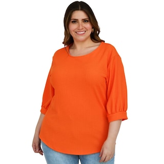 Foto 1 | Foto 1 | Blusa Roman Fashion BL-GR-1814 color Naranja Tallas Extras