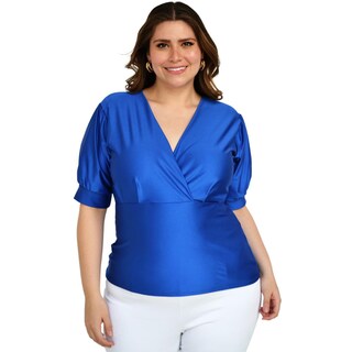 Foto 1 | Foto 1 | Blusa Escote V Roman Fashion 1772 color Azul para Mujer