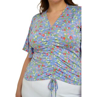 Foto 5 | Foto 5 | Blusa Roman Fashion Manga 3/4 color Azul para Mujer