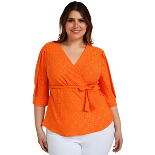 Foto 1 | Foto 1 | Blusa Roman Fashion Manga 3/4 color Naranja para Mujer