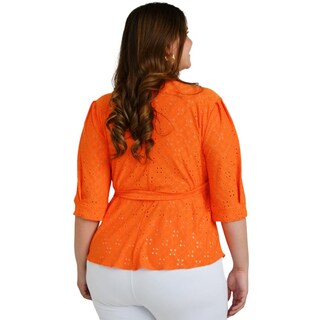 Foto 3 | Foto 3 | Blusa Roman Fashion Manga 3/4 color Naranja para Mujer