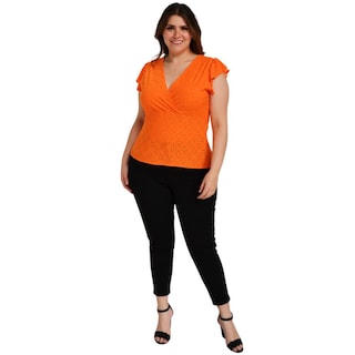Foto 5 | Foto 5 | Blusa Roman Fashion BL-ELY-0315 color Naranja sin Mangas para Mujer