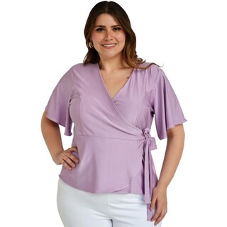 Foto 1 | Foto 1 | Blusa Roman Fashion Manga 3/4 color Púrpura para Mujer