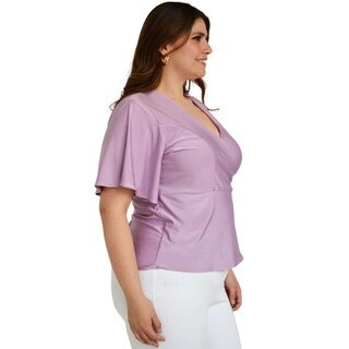 Foto 2 | Foto 2 | Blusa Roman Fashion Manga 3/4 color Púrpura para Mujer