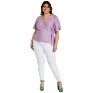 Foto 5 | Foto 5 | Blusa Roman Fashion Manga 3/4 color Púrpura para Mujer