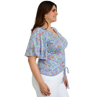 Foto 2 | Foto 2 | Blusa Roman Fashion Manga 3/4 color Azul para Mujer
