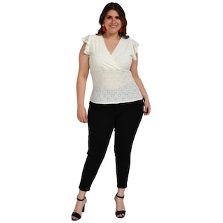 Foto 5 | Foto 5 | Blusa Roman Fashion BL-ELY-0315 color Blanco Manga 3/4 Talla Extra
