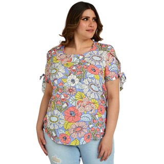 Foto 2 | Foto 2 | Blusa Estampada Roman Fashion color Azul para Mujer