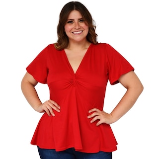 Foto 1 | Foto 1 | Blusa Corte A Roman Fashion Tallas Extras color Rojo