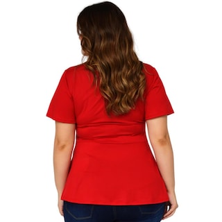 Foto 3 | Foto 3 | Blusa Corte A Roman Fashion Tallas Extras color Rojo