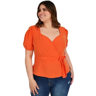 Foto 2 | Foto 2 | Blusa Peplum Roman Fashion BL-ELY-0412 color Naranja Tallas Extras