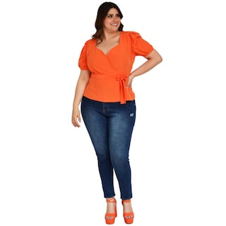 Foto 4 | Foto 4 | Blusa Peplum Roman Fashion BL-ELY-0412 color Naranja Tallas Extras