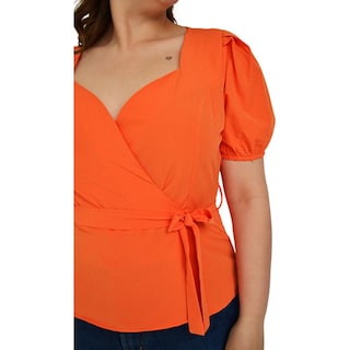 Foto 5 | Foto 5 | Blusa Peplum Roman Fashion BL-ELY-0412 color Naranja Tallas Extras