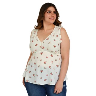 Foto 3 | Foto 3 | Blusa Línea A Zenobia Tallas Extras 10957 color Blanco Floreado