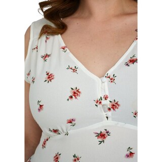 Foto 5 | Foto 5 | Blusa Línea A Zenobia Tallas Extras 10957 color Blanco Floreado