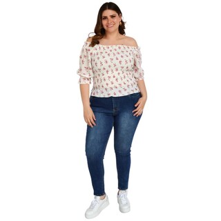 Foto 5 | Foto 5 | Blusa Campesina Zenobia Tallas Extras 11459 color Blanco