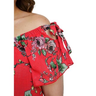 Foto 4 | Foto 4 | Blusa Zenobia 8933 Manga Corta con Moño Tallas Extras Rojo