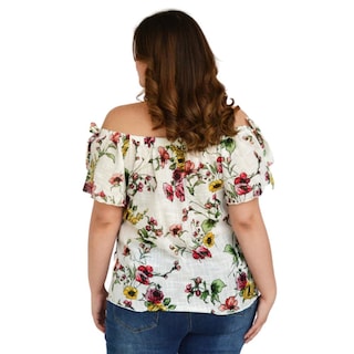 Foto 3 | Foto 3 | Blusa Zenobia 8933 Manga Corta con Moño Tallas Extras Blanco
