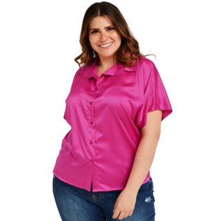Foto 1 | Foto 1 | Blusa Camisera de Satín Roman Fashion BL-ELY-4924-FIUSHA color Rosa