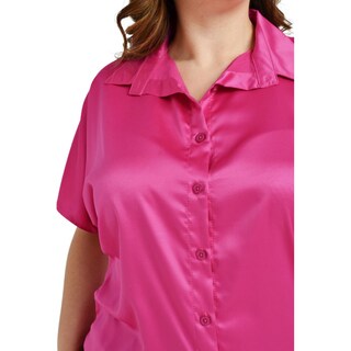 Foto 4 | Foto 4 | Blusa Camisera de Satín Roman Fashion BL-ELY-4924-FIUSHA color Rosa