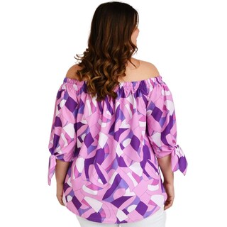 Foto 3 | Foto 3 | Blusa Escote Campesino Roman Fashion Tallas Extras 1608 color Púrpura