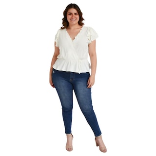Foto 5 | Foto 5 | Blusa Manga Mariposa Roman Fashion color Blanco para Mujer