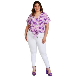 Foto 5 | Foto 5 | Blusa con Moño Roman Fashion color Púrpura para Mujer