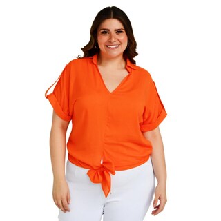 Foto 1 | Foto 1 | Blusa con Moño Roman Fashion color Naranja para Mujer