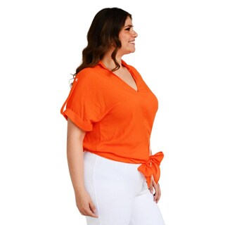 Foto 2 | Foto 2 | Blusa con Moño Roman Fashion color Naranja para Mujer