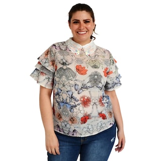 Foto 1 | Foto 1 | Blusa Cuello Bordado Roman Fashion color Blanco